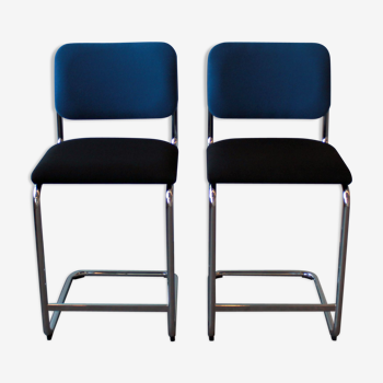 Pair of Knoll Cesca bar stools by Marcel Breuer