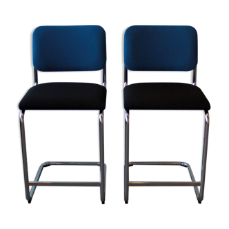 Pair of Knoll Cesca bar stools by Marcel Breuer