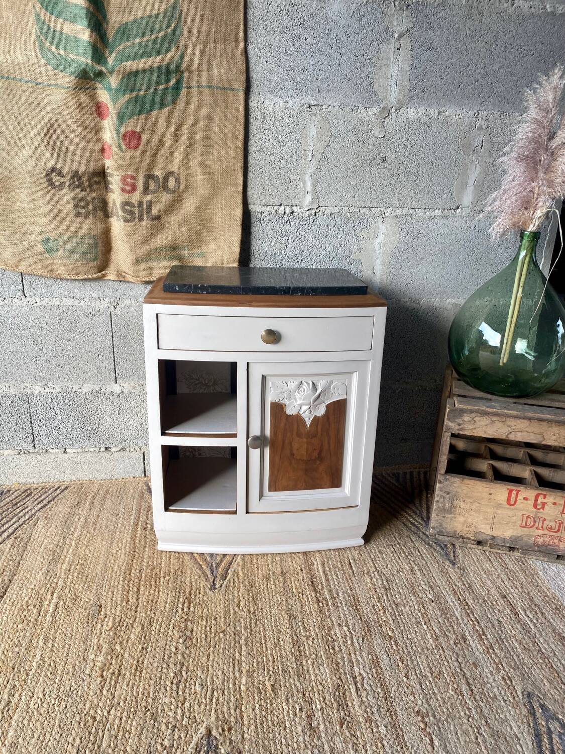 Bedside table, Art Deco side furniture