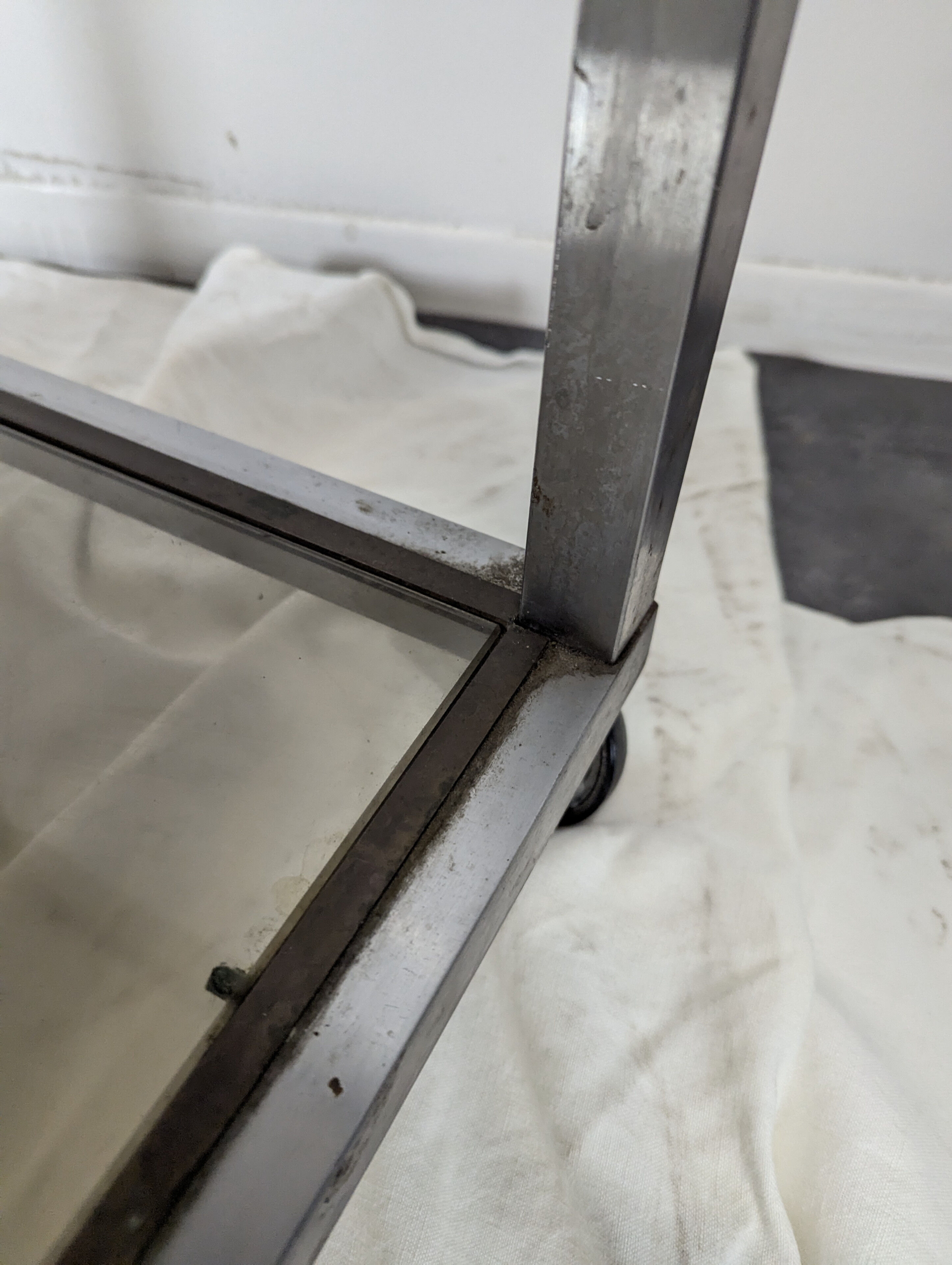 Space Age chrome and smoked glass serving trolley