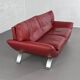 Italian design 3-seater sofa in leather and metal