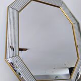 Miroir octogonal à parcloses en laiton par Jan Deknudt