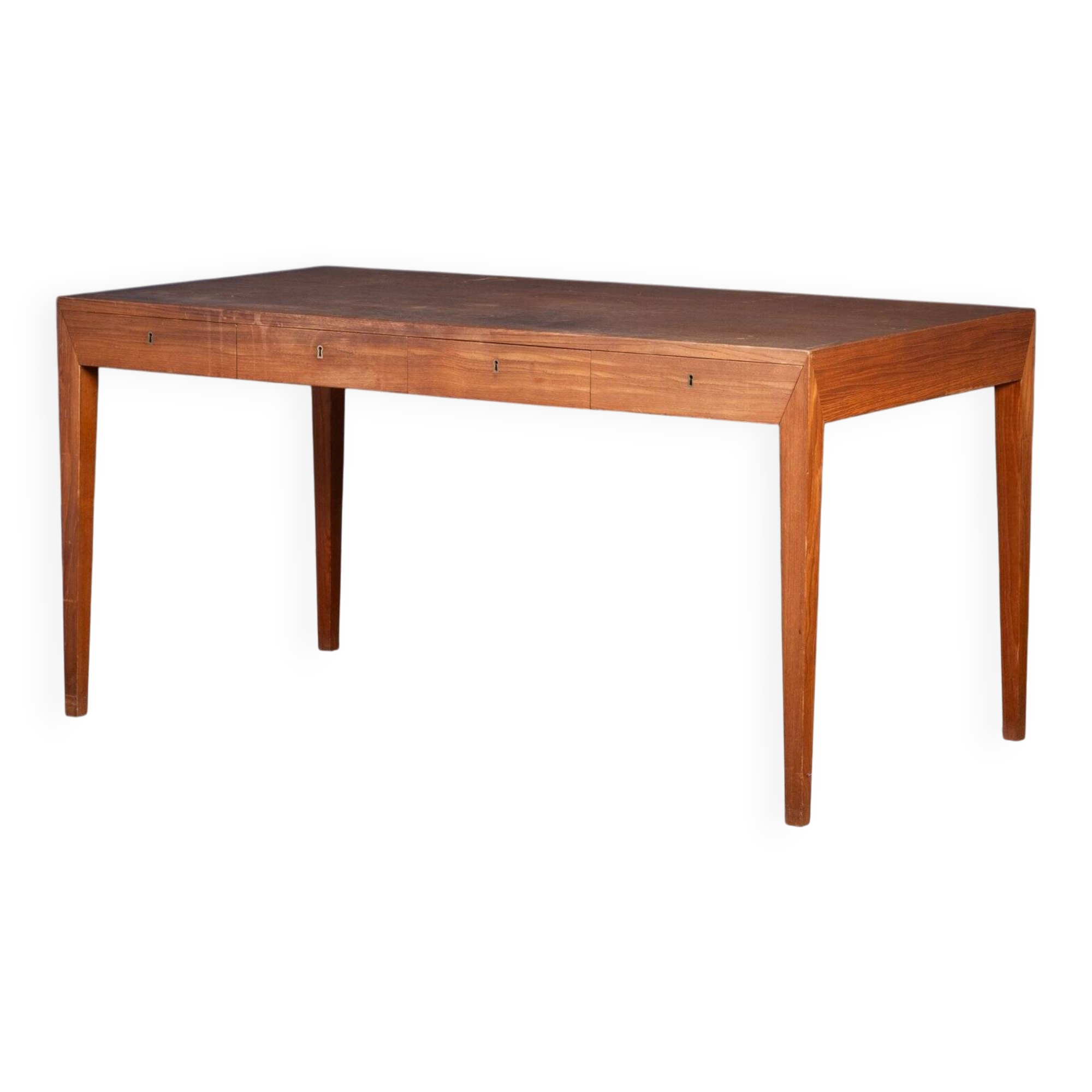 Vintage Teak Desk by Severin Hansen for Haslev Møbelfabrik, Denmark, 1950s