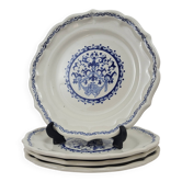4 Gien earthenware dessert plates, Rouen model