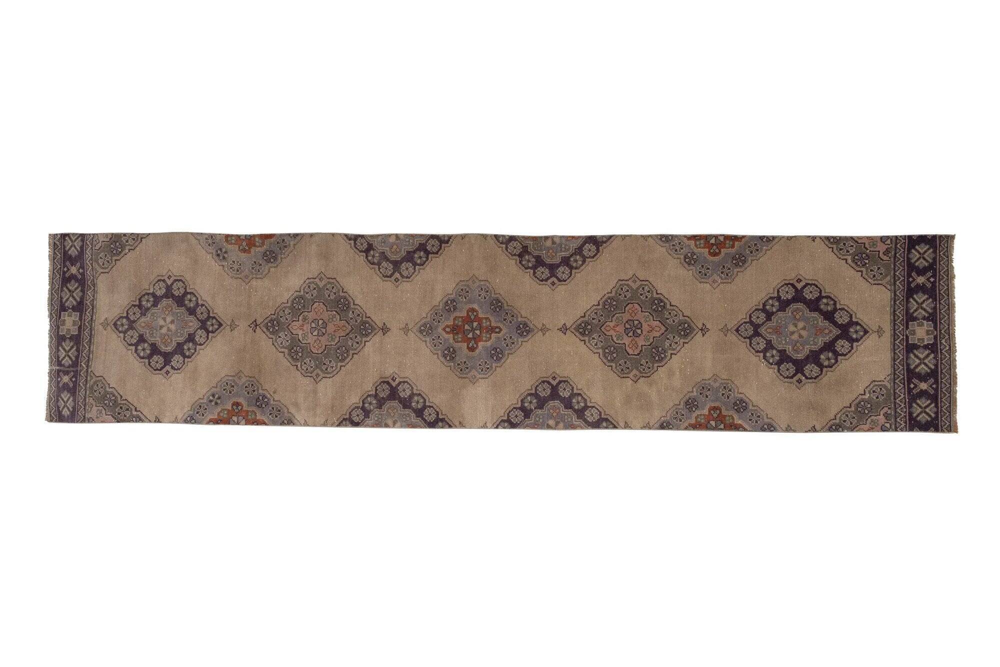 Vintage Turkish hallway rug 75x348 cm