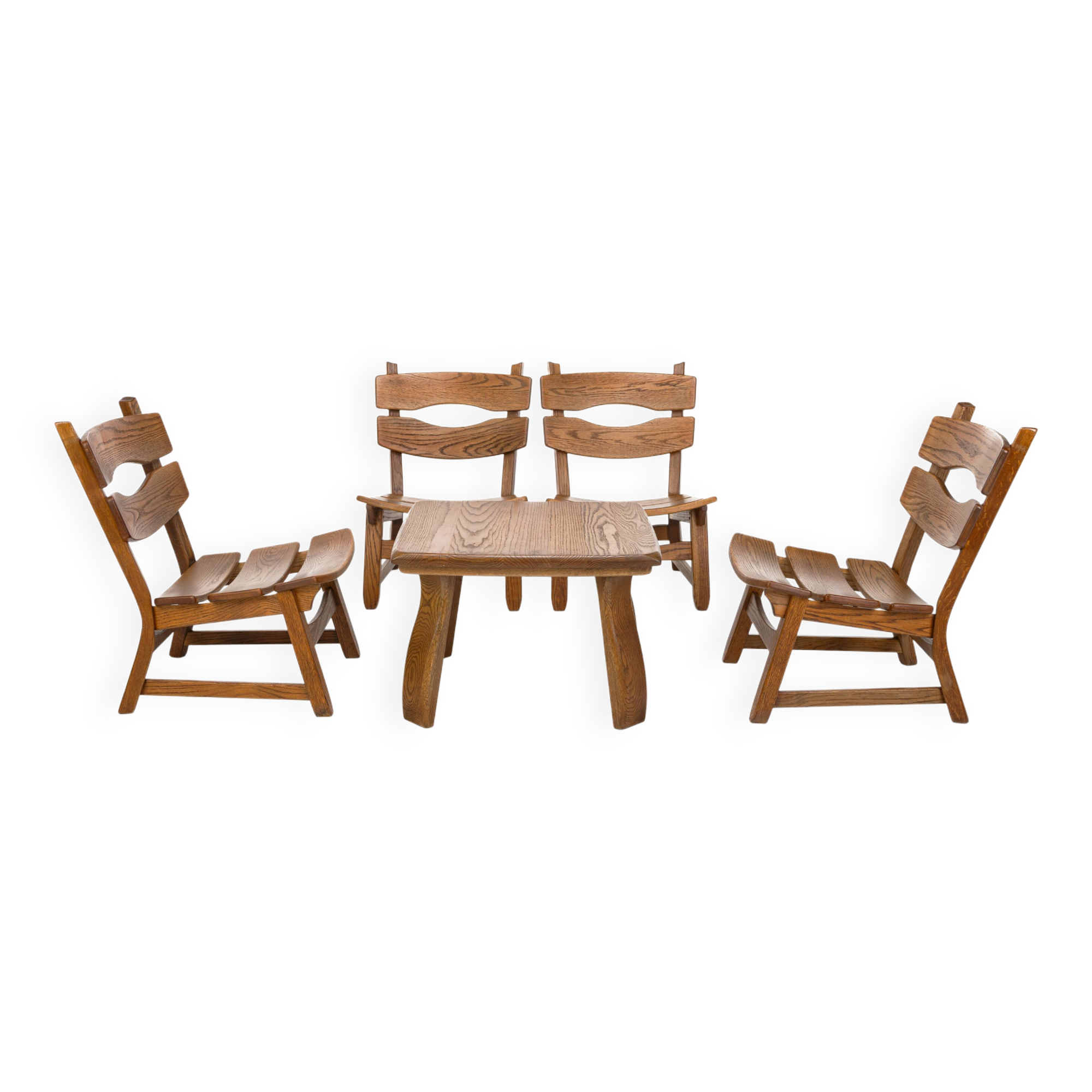 Set of 4 lounge chairs and coffee table by Dittmann & Co for AWA, The Netherlands 1960s