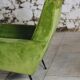 Pair of green velvet armchairs, 1950