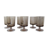 Suite de 6 verres fumés années 70
