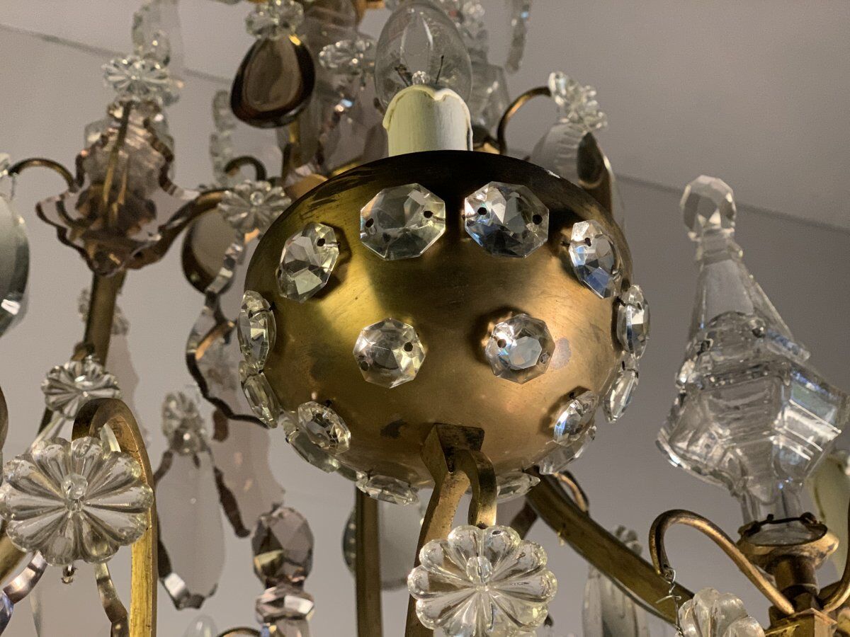 Chandelier with crystal pendants 1940