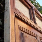 Porte d'entrée et son cadre imposte en verre translucide, début XXème