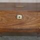 Antique hardwood military campaign desk with writing slope.