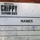 vintage teak phone table "Mr Chippy"