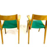 Pair of chair chair bridge design vintage 50