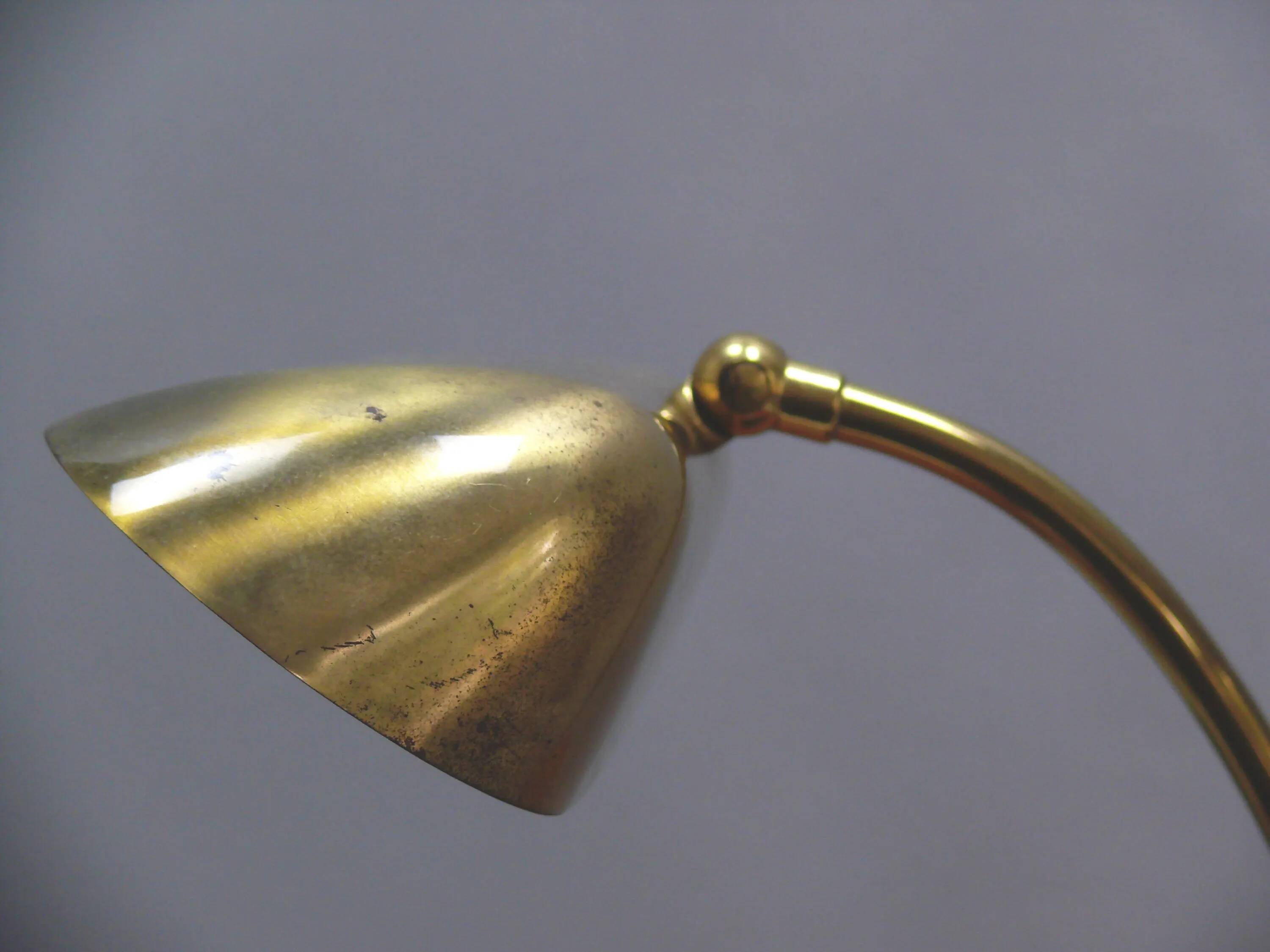 Lampe de piano vintage, laiton, années 1960, JBS