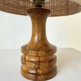 1950s turned olive wood table lamp