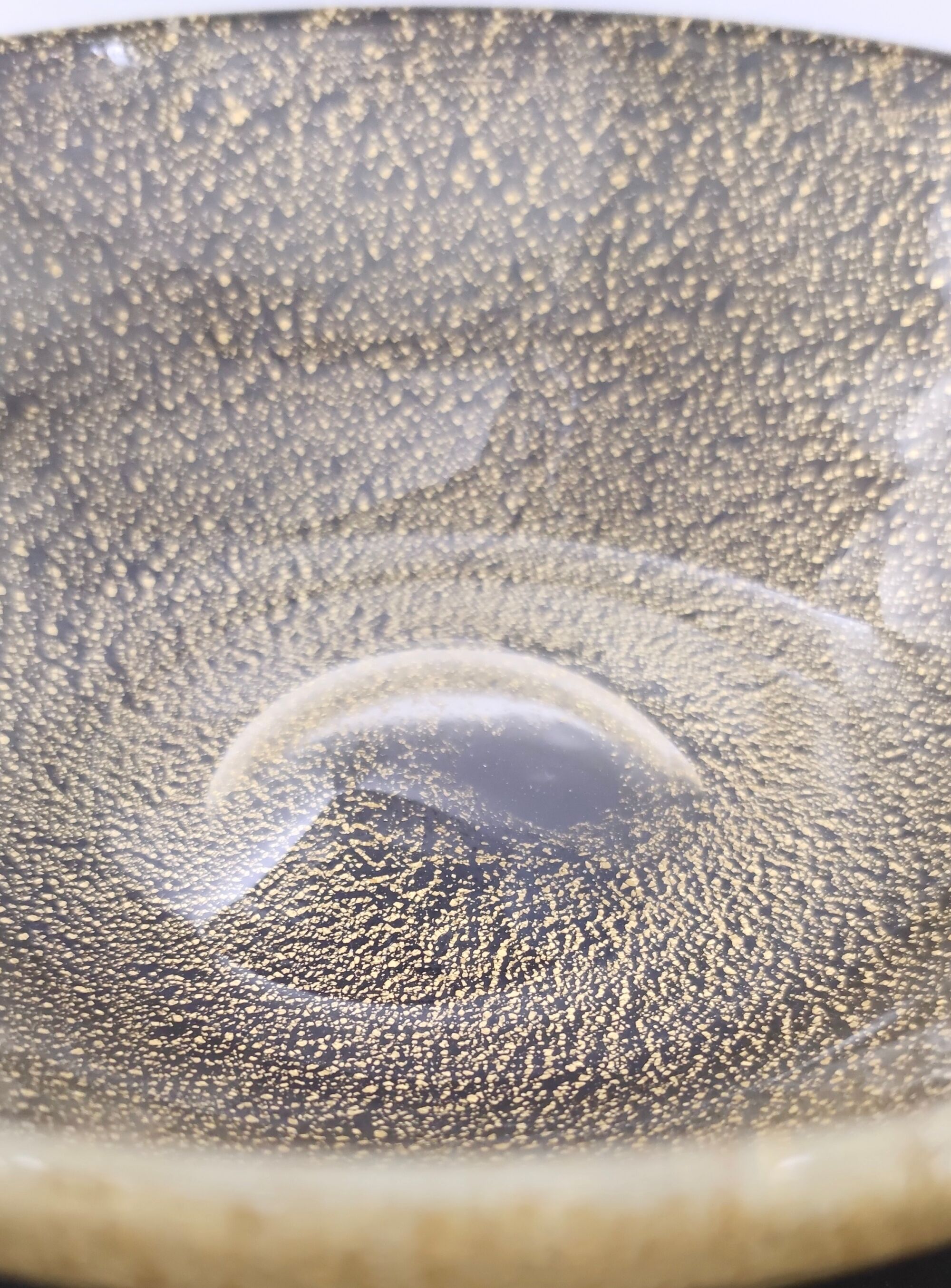 Gold Flecked Murano Glass Bowl / Vide-Poche, Italy