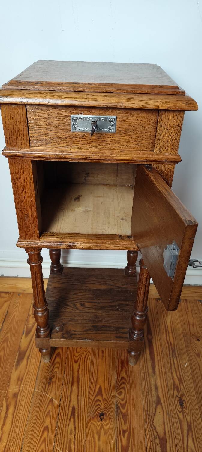 Side table, old antique bedside table