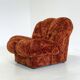 Vintage Italian Space Age armchairs in orange velvet