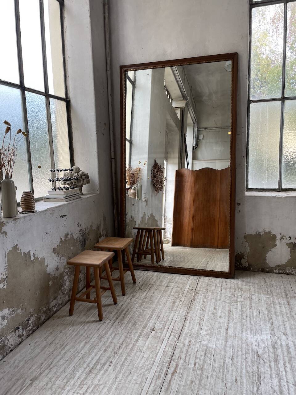 Pair of beech stools