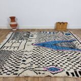 Handmade wool Berber rug 200x188 cm