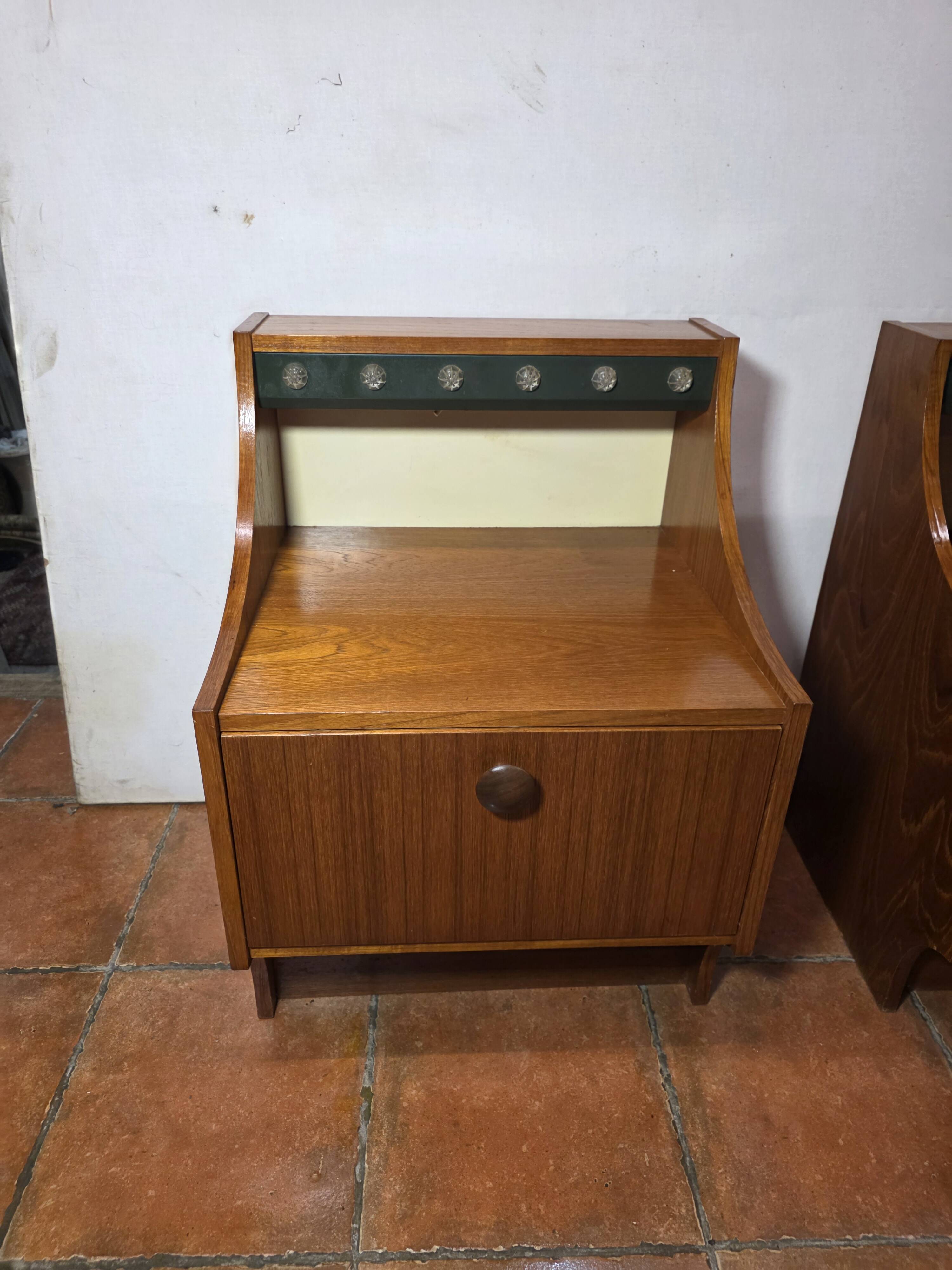 Pair of Scandinavian teak bedside tables from the 1960s.