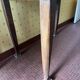 Vintage antique oak table with ornate legs.