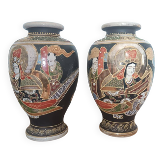 Pair of 20th century Satsuma vases