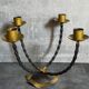 Pair of wrought iron candle holders four arms 50s