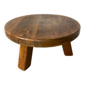 Vintage Brutalist Rustic Wabi-Sabi Oak Coffee Table, France, 1950s