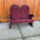 Vintage Art Deco Loveseat with Burgundy Upholstery, 1970