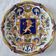 Magnificent antique French earthenware plate with shields signed Keller