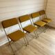 Set of 4 vintage Lafuma CHANTAZUR folding chairs from the 70s in mustard.