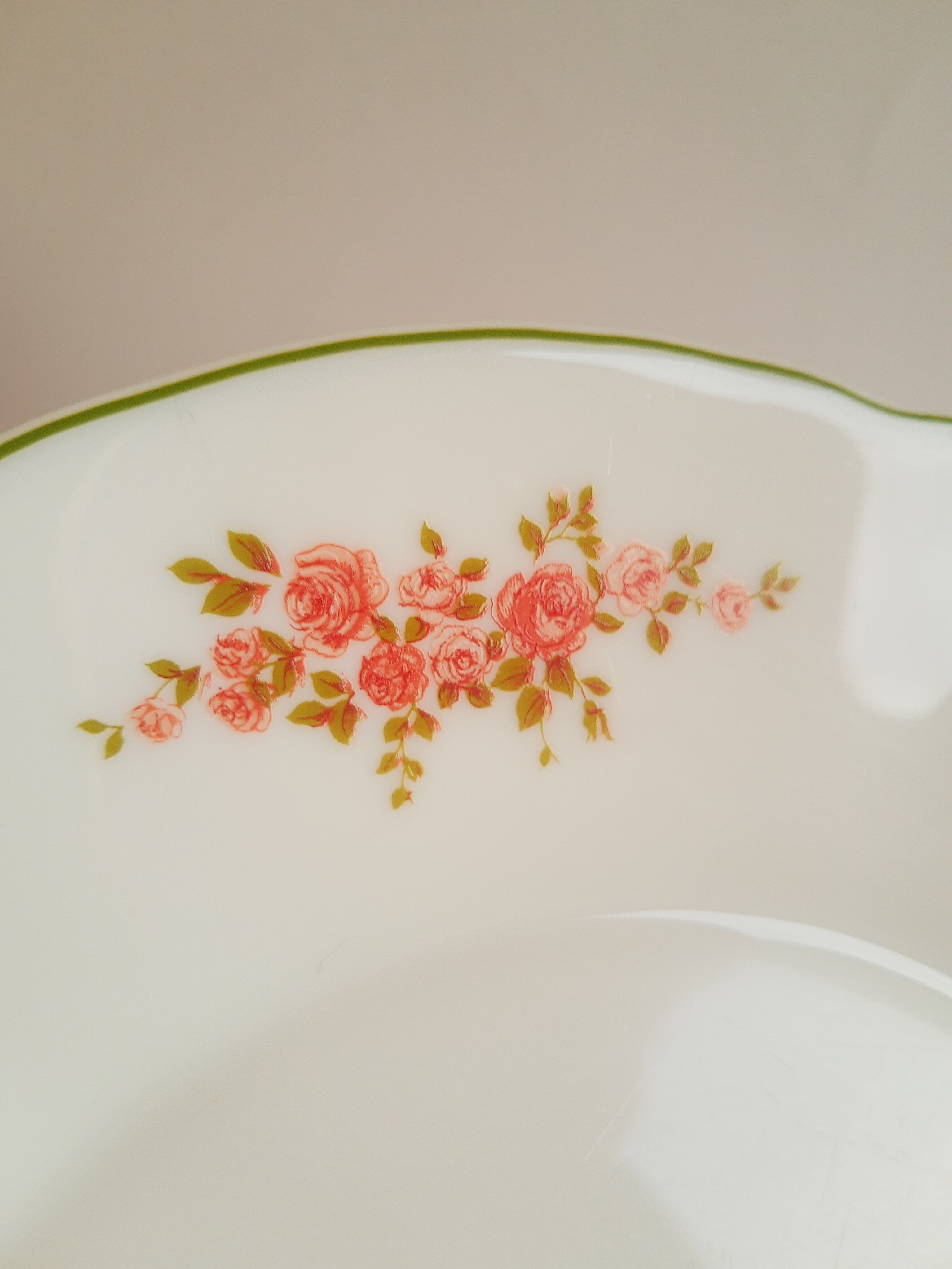 Set of 6 flat plates Arcopal vintage floral decoration