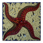 Salvador Dali : étoile de mer rouge - céramique originale signée