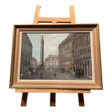 Oil on canvas representing the Place de la Concorde in Paris