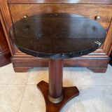 Empire style gueridon in mahogany, beautiful anthracite marble (traces of wear).