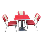 Ensemble 3 chaises et table vintage