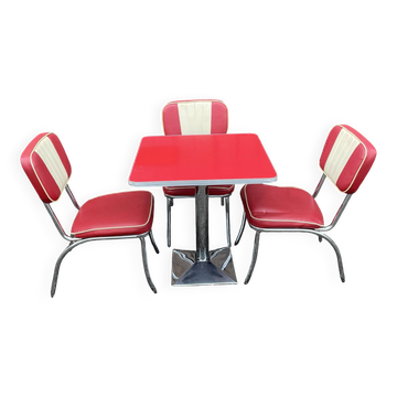Set of 3 chairs and retro bar table