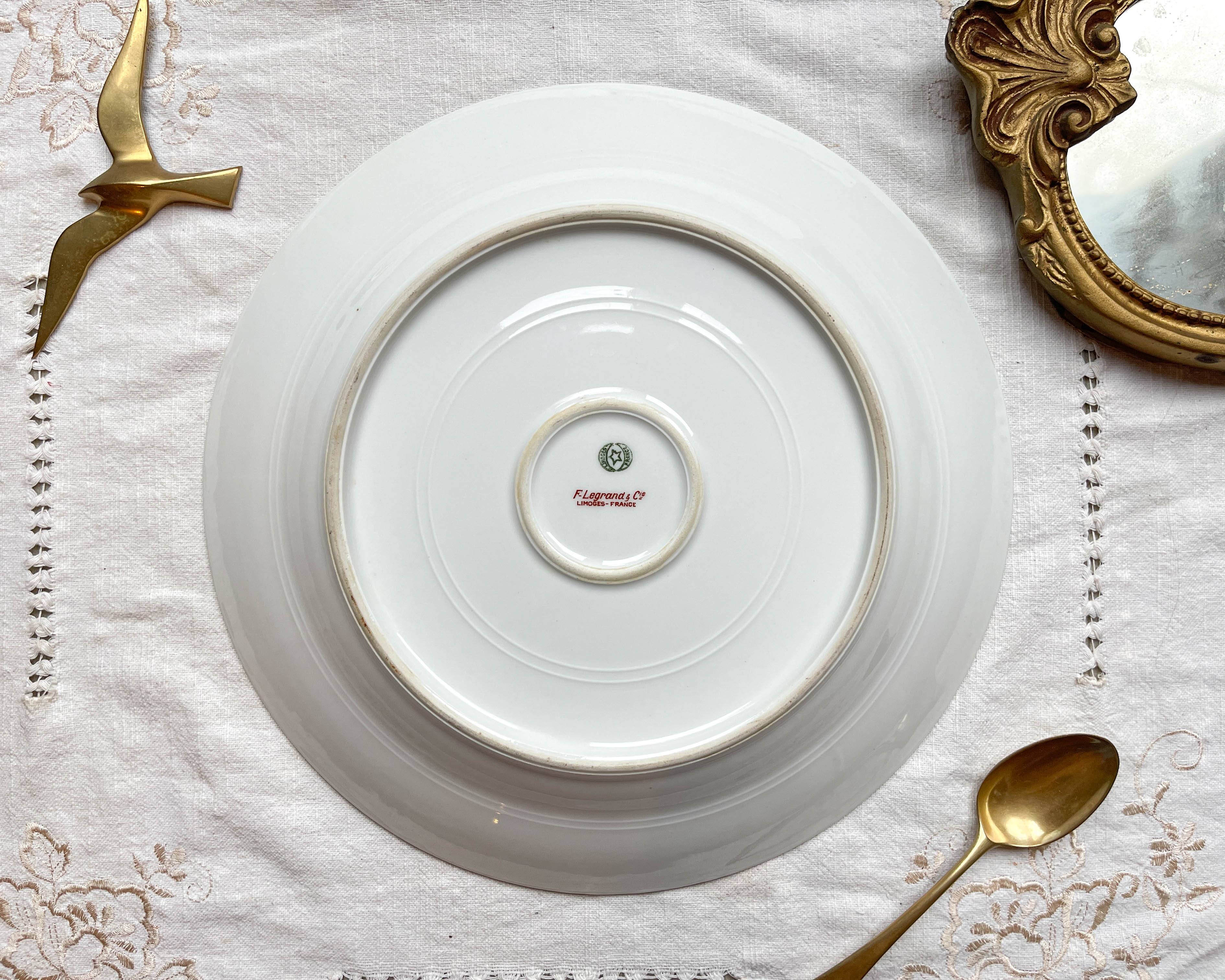 Vintage LIMOGES porcelain dish F LEGRAND & cie made in France