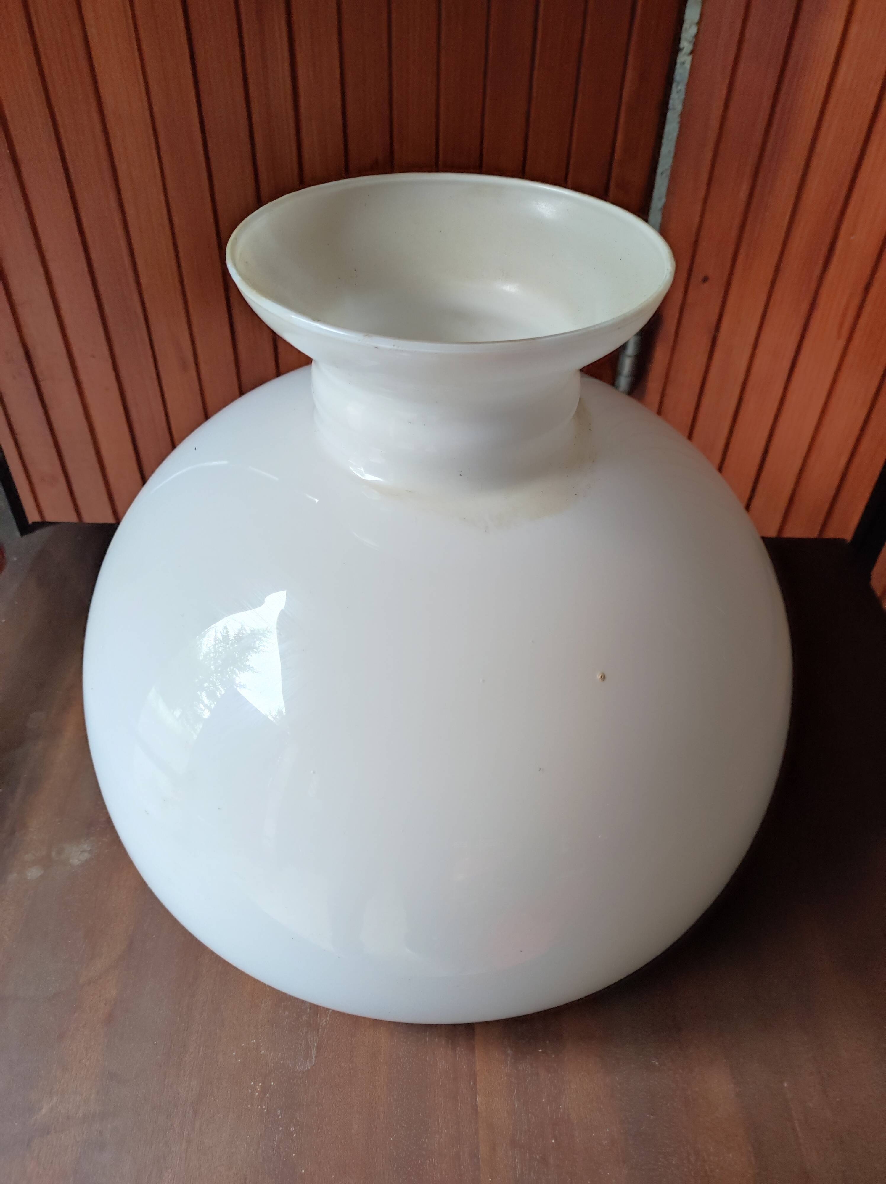 Globe lampshade opaline chandelier and lamp