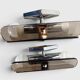 Pair of smoked glass and chrome wall lights attributed to Fontana Arte – Years
