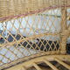 Vintage rattan lounge: one bench, two armchairs