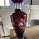 Ruby red cut Bohemian crystal vase - Bohemia Crystal