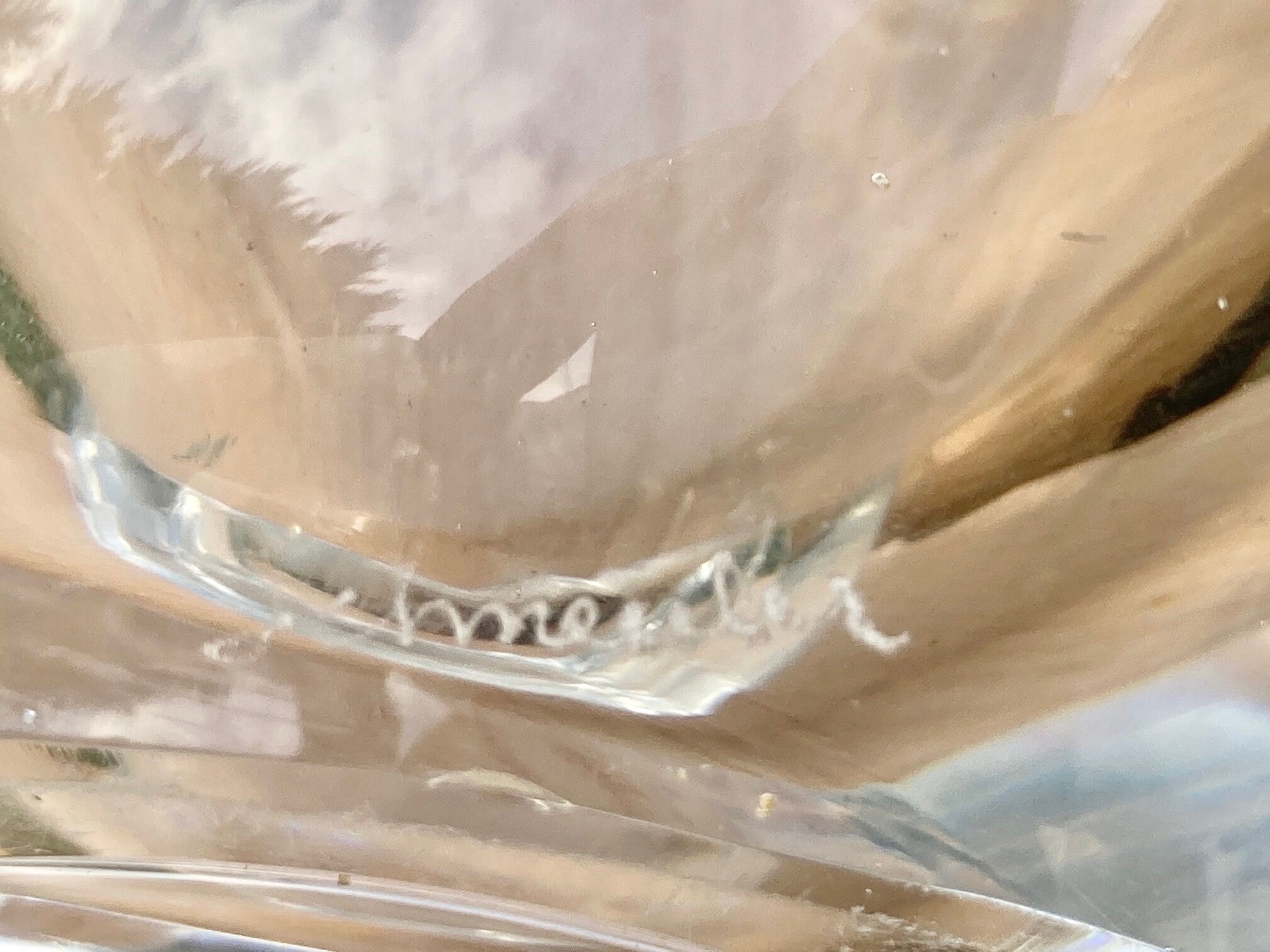 Crystal lamp foot signed Schneider France 2,618 Kg - for 38 cm high