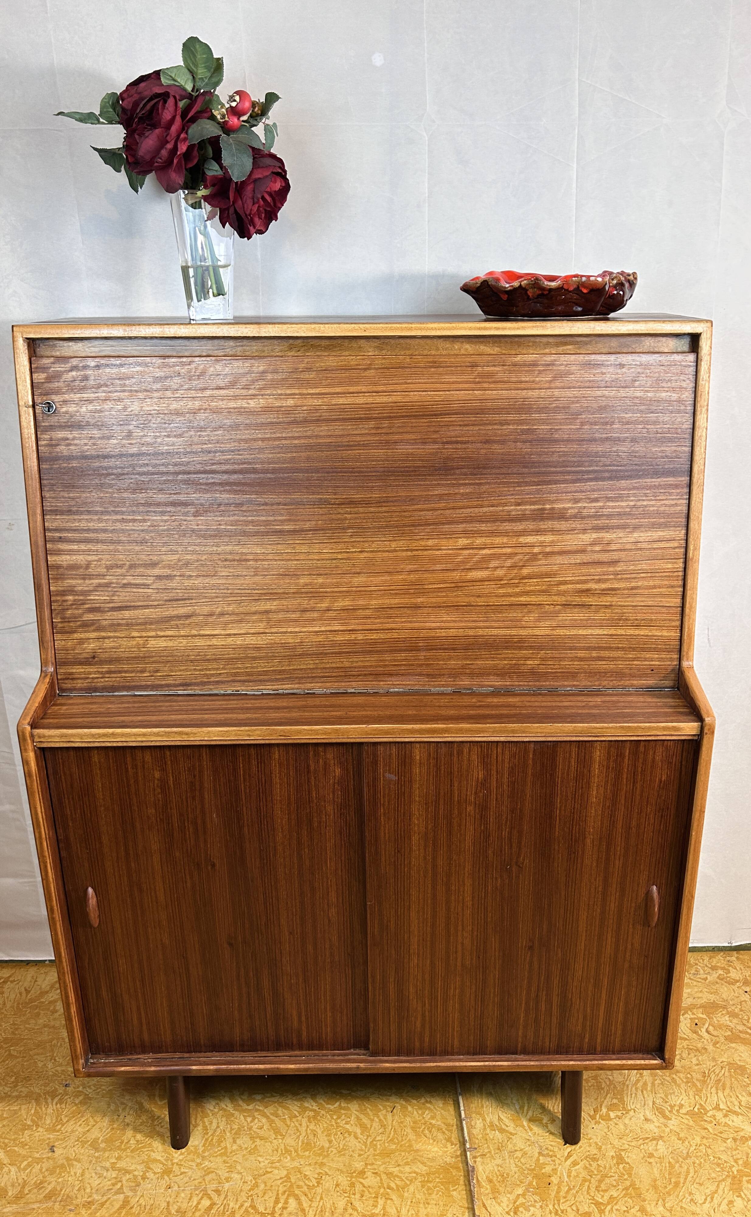 Mid century retro vintage teak bureau 1960