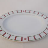 Set de assiettes basque porcelaine verte et rouge avec 1 plat ovale