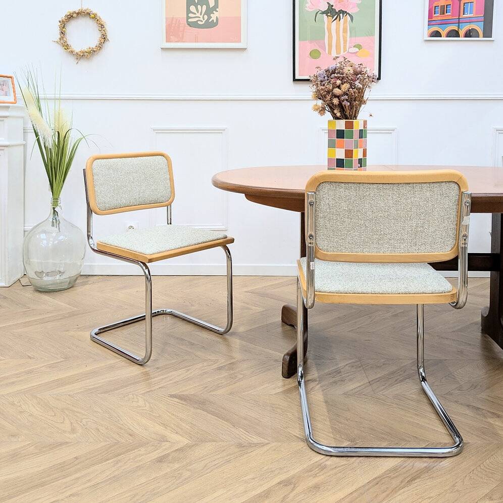 2 cesca B32 Marcel Breuer fabric chairs