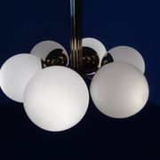 Sputnik brass and glass ceiling chandelier from Kaiser Idell / Kaiser Leuchten, Germany, 1960s