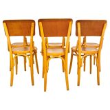 Mid Century Modern Dining Room Zebra Wood Chairs, set of six, Italy 1950s