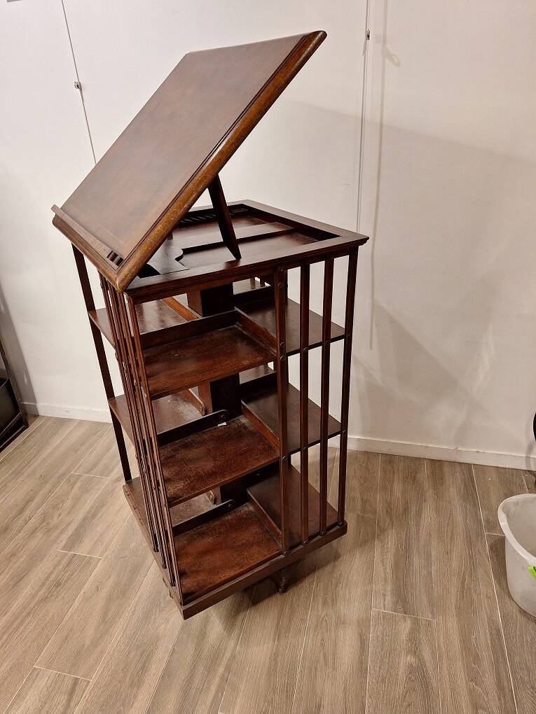 English mahogany revolving bookcase